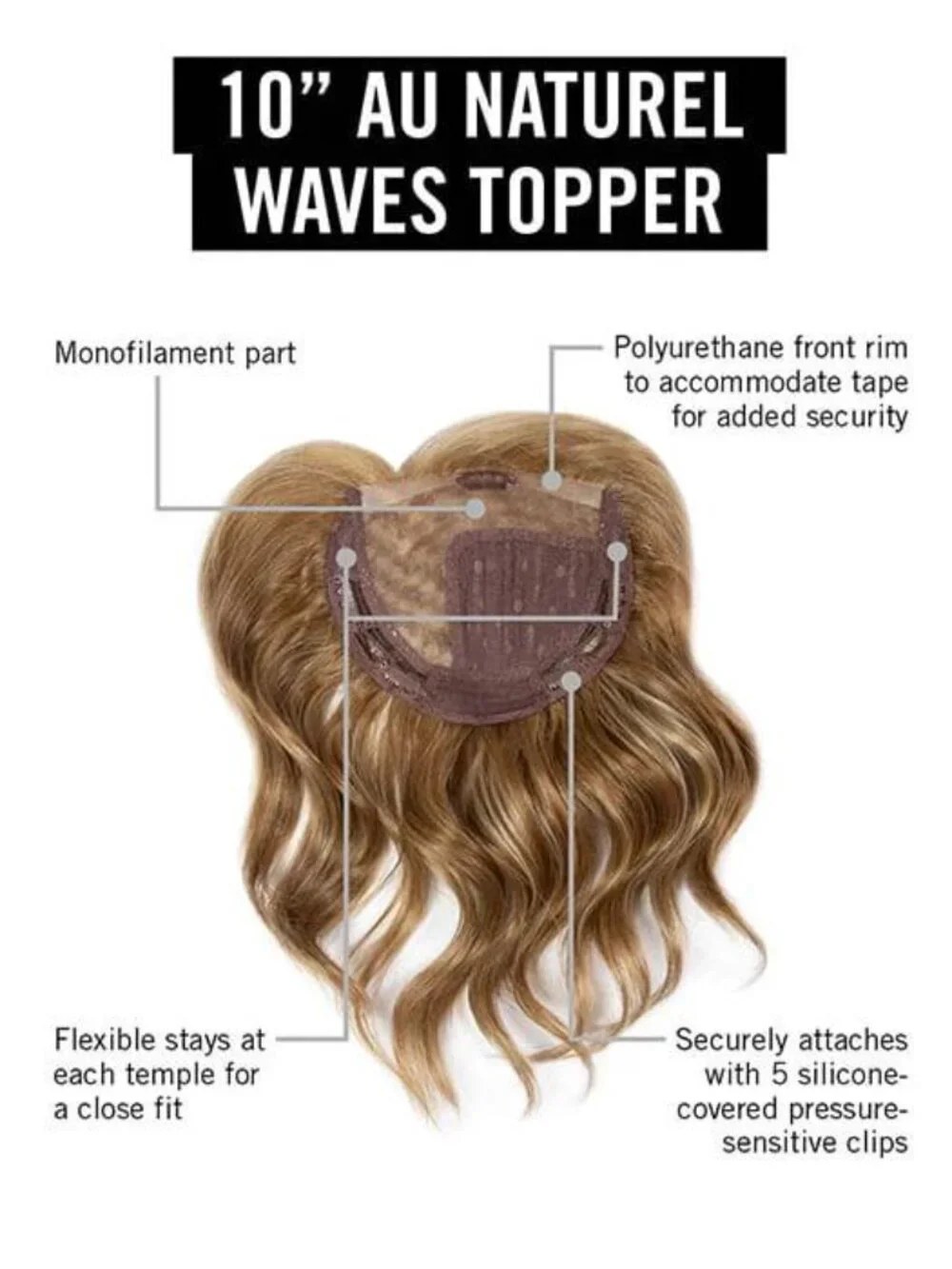 HAIRDO AU NATUREL WAVES TOPPER in R56/60 Silver Mist